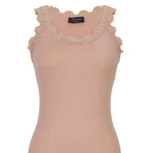 Rosemunde Copenhagen Iconic Silk Top with Lace (Size S)